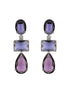 Silver Toned Blue Amethyst Doublet Studded Luxe Designer Necklace Jewellery Set