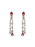 Silver Toned Red AD Multilayered Designer Bridal Jewellery Set