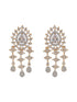 Gold Toned AD Studded Minimal Floral Delicate Pendant Jewellery Set