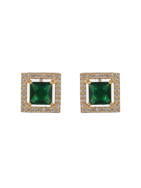 Gold Polish Green Zircon Minimal Officewear Mangalsutra Jewellery Set