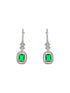 Silver Plated Green AD Minimal Dailywear Drop Earring