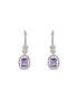 Silver Plated Lavender AD studded Minimal Officewear Drop Earrings