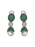 Green AD & Pearl Beaded Designer Luxe Drop Earrings