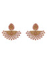 Gold Plated Red Stones Temple Lakshmiji Chandbali earrings