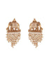 Gold Plated Pearl Beaded Temple Eleplant Motif Designer Earrings