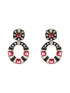 Black & Red AD Studded Designer Minimal Hoop Earring