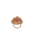 Gold Toned Red Polki Kundan Luxe Adjustable Engagement Finger Ring