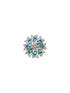 Silver Plated Aqua Blue AD Designer Adjustable Engagement Finger Ring