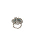 Silver Plated Aqua Blue AD Designer Adjustable Engagement Finger Ring