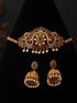 Gold plated Zircon Studded Peacock Motif Choker Jewellery Set