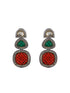 Silver Toned Multicoloured Kundan Designer Hasli Pendant Jewellery Set