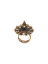 Black Gold Plated AD Kundan Peacock Finger Ring