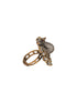Black Gold Plated AD Kundan Peacock Finger Ring