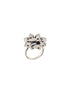 Silver Oxidised White Stones Studded Adjustable Finger Ring