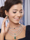 Silver Plated Green AD Multilayered Luxe Bridal Jewellery Set