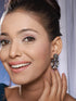 Black Enamelled White AD Studded Minimal Designer Chandbali Earring
