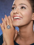 Silver Oxidised White Stones Studded Adjustable Finger Ring