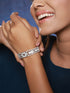 Silver Toned CZ Studded Luxe Trendy Bangle Kada Bracelet