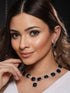 White Rhodium Blue CZ Studded Luxe Statement Jewellery Set