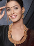 Gold Plated CZ Peacock Coin Temple Jewellery Set