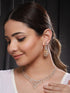 Gold Toned White CZ Studded designer Jewellery Set