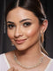 Gold Polished White CZ Studded contemporary Jewellery set
