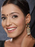 Gold plated Red Green AD Pearl Lightweight Jhumka Earrings
