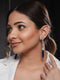 Silver Plated Blue AD Studded Drop statement Earrings