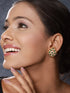 Gold Plated Green Kemp Mango Minimal Studds Earrings