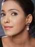 Silver Plated Pink Stone Statement Minimal Drop Earring