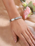 Silver Toned AD Studded Designer Sleek Kada Bracelet