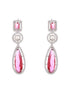 Silver Rhodium Red Zircon Pearl Beaded Designer Necklace Jewellery Set