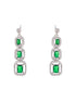 Silver Plated Green Zircon Studded Double 2 Lined Bridal Luxe Jewellery set