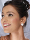Silver Toned Pearl Minimal Square Studds Earring