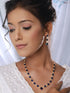 Gold Plated Blue Zircon Minimal Necklace Jewellery Set