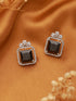 Silver Plated Blue Zircon Minimal Luxe Studs Earrings