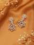 Silver Plated Zircon Studded Quirky Luxe Dropdown Earrings