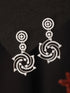 Silver Plated Zircon Studded Quirky Luxe Dropdown Earrings