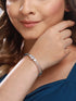 Silver plated White Zircon Studded Minimal Kada Bracelet
