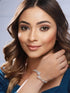 Gold plated White Zircon Studded Statement Bangle Bracelet