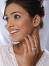 Silver Toned AD Studded Engagement Band Finger Rings