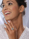 Silver Toned AD Studded Engagement Band Finger Rings