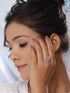 Silver Toned AD Studded Engagement Band Finger Rings