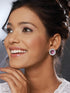 Silver Toned Pink AD Studded Minimal Designer Studds EarringsEarring