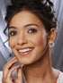 Silver toned Pearl & CZ Studded Minimal Hoop Studds Earring