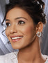 Silver toned Pearl & CZ Studded Minimal Hoop Studds Earring