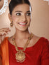 22K Gold-Plated Multi Stone-Studded Handcrafted Temple Luxury Jewellery Set
