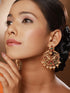 22k Gold Plated Red Kempo Temple Chandbali Earrings