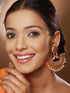 Gold Plated Crescent Shaped Peacock Chandbali Earrings