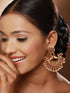 Gold Plated Crescent Shaped Peacock Chandbali Earrings